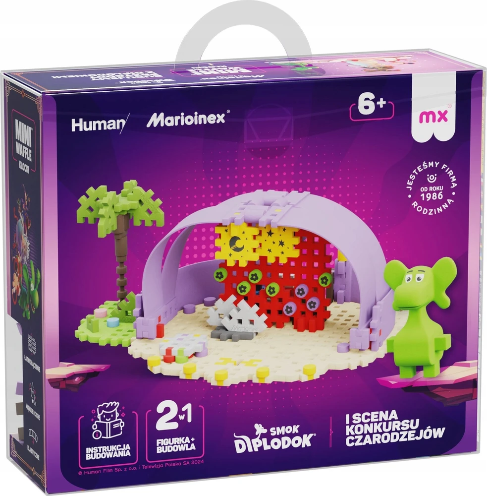 Marioinex Dragon Diplodocus ir Scene Mini vaflių kaladėlės 148vnt + figūrėlė ZA5502