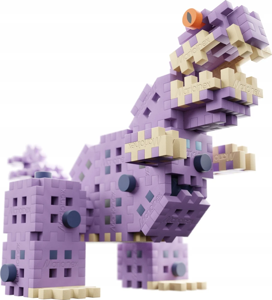 Marioinex Diplodocus ir T-Rex Mini vaflinės kaladėlės 148vnt + figūrėlė ZA5501