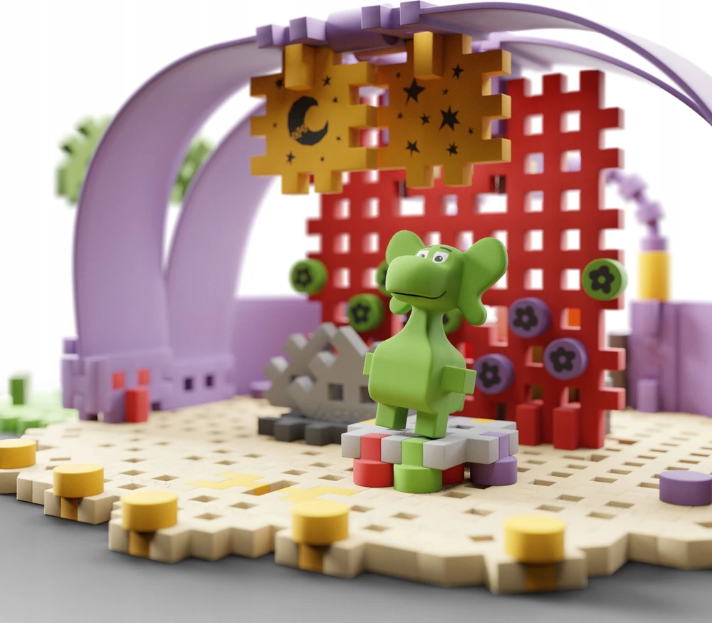 Marioinex Dragon Diplodocus ir Scene Mini vaflių kaladėlės 148vnt + figūrėlė ZA5502