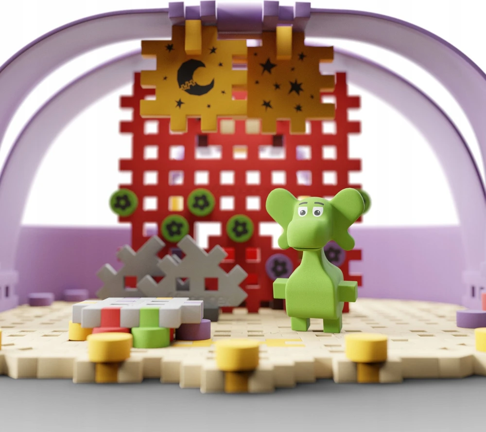Marioinex Dragon Diplodocus ir Scene Mini vaflių kaladėlės 148vnt + figūrėlė ZA5502