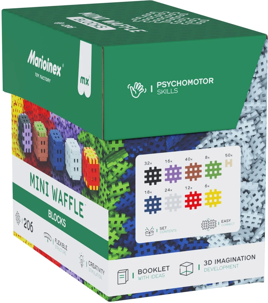 Marioinex mini vaflių kaladėlės, 206 dalys