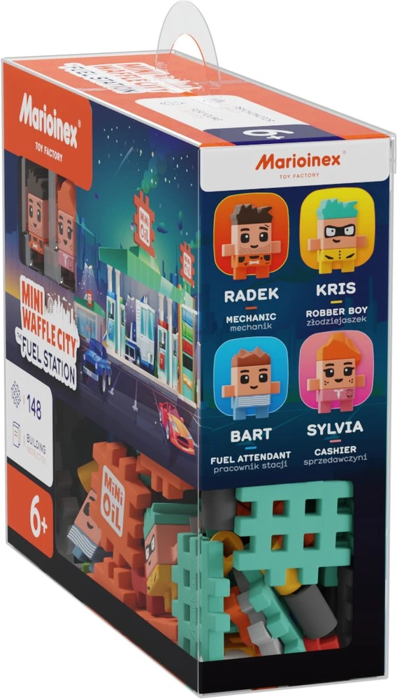 MARIOINEX Mini Waffle City statybiniai kaladėlės degalinė, 148 detalės