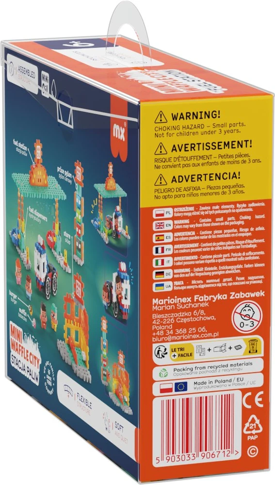MARIOINEX Mini Waffle City statybiniai kaladėlės degalinė, 148 detalės