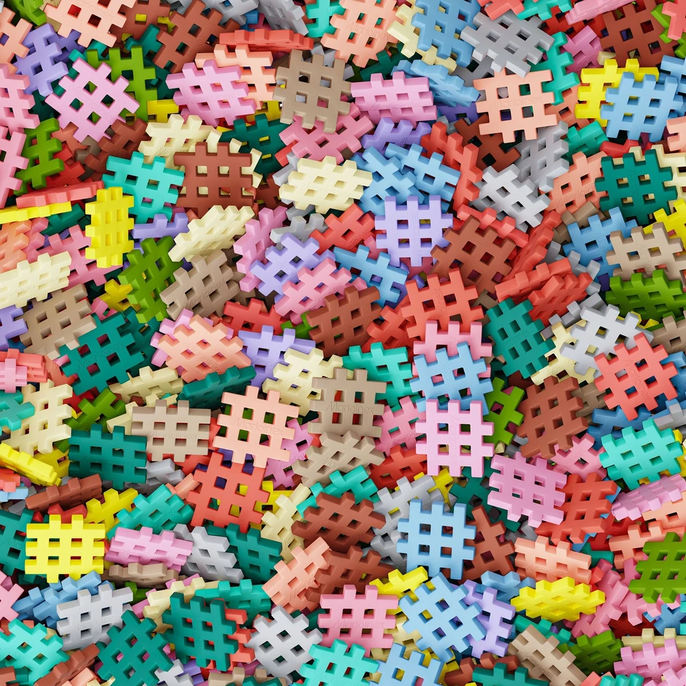 Marioinex mini vafliniai kaladėlės, 200 pastelinių spalvų