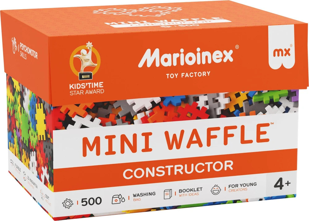 Marioinex Klocki Waffle mini 500 vnt. Konstruktor dėžutėje (902288)