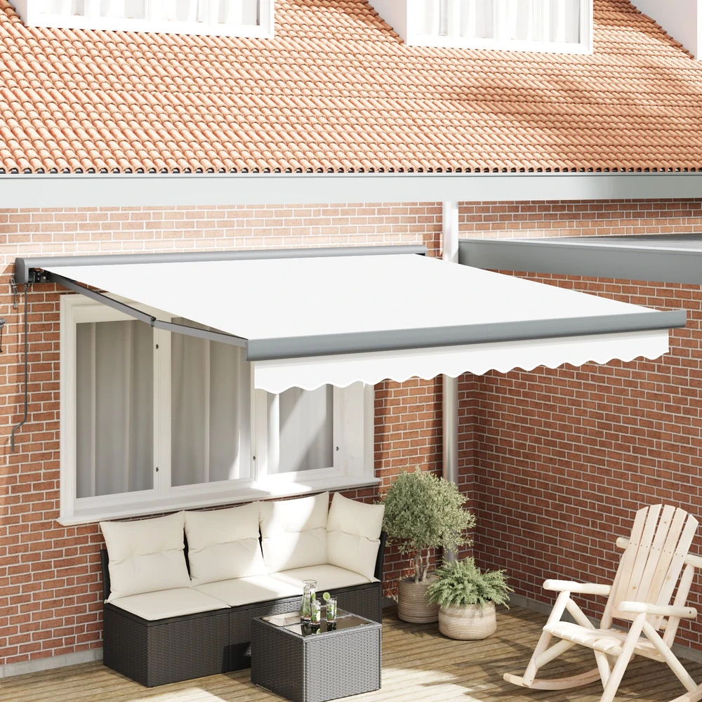 Ištraukiama markizė Balta 300 x 250 x 165 cm Audinys ir metalas