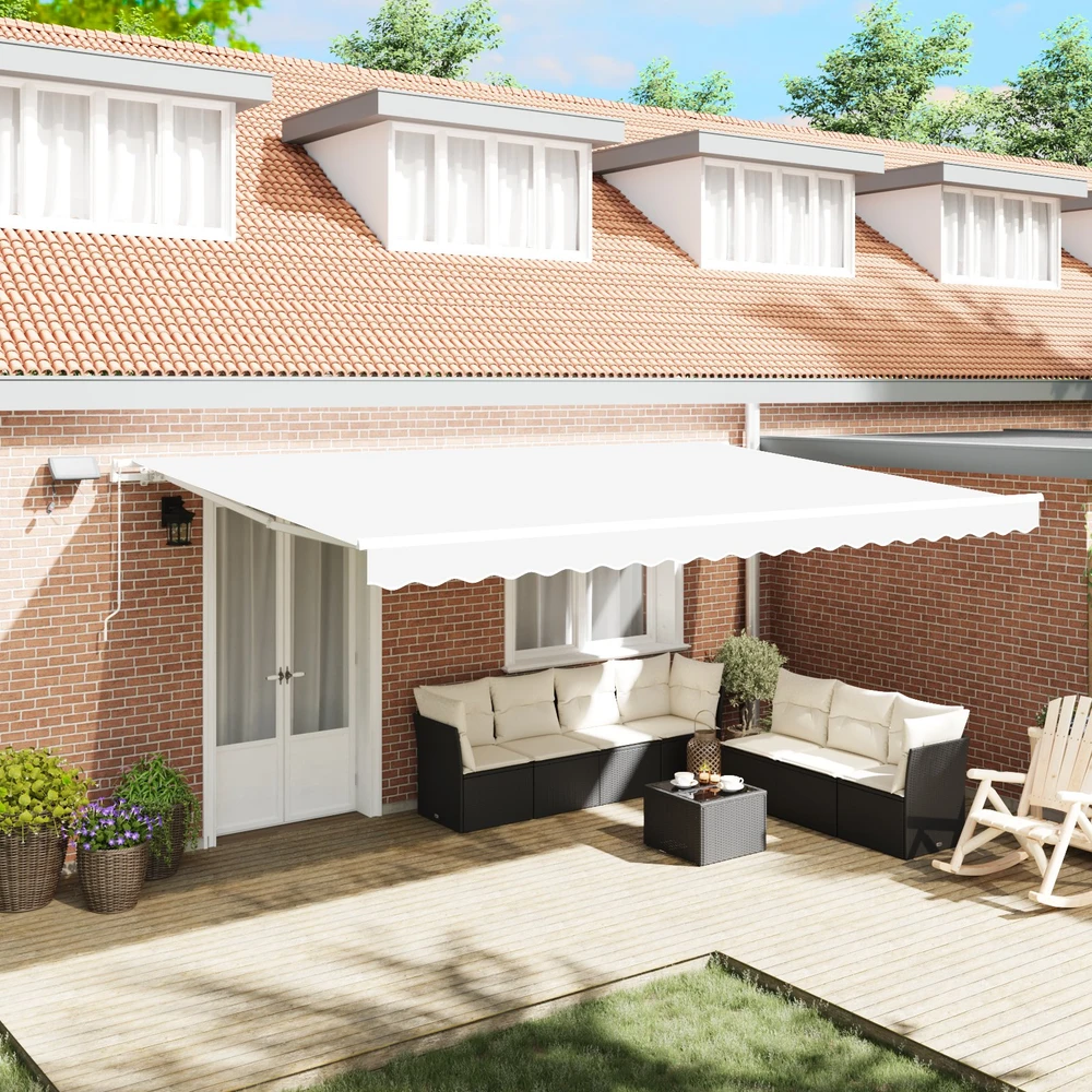 Ištraukiama markizė Balta 500 × 350 cm Audinys ir aliuminis