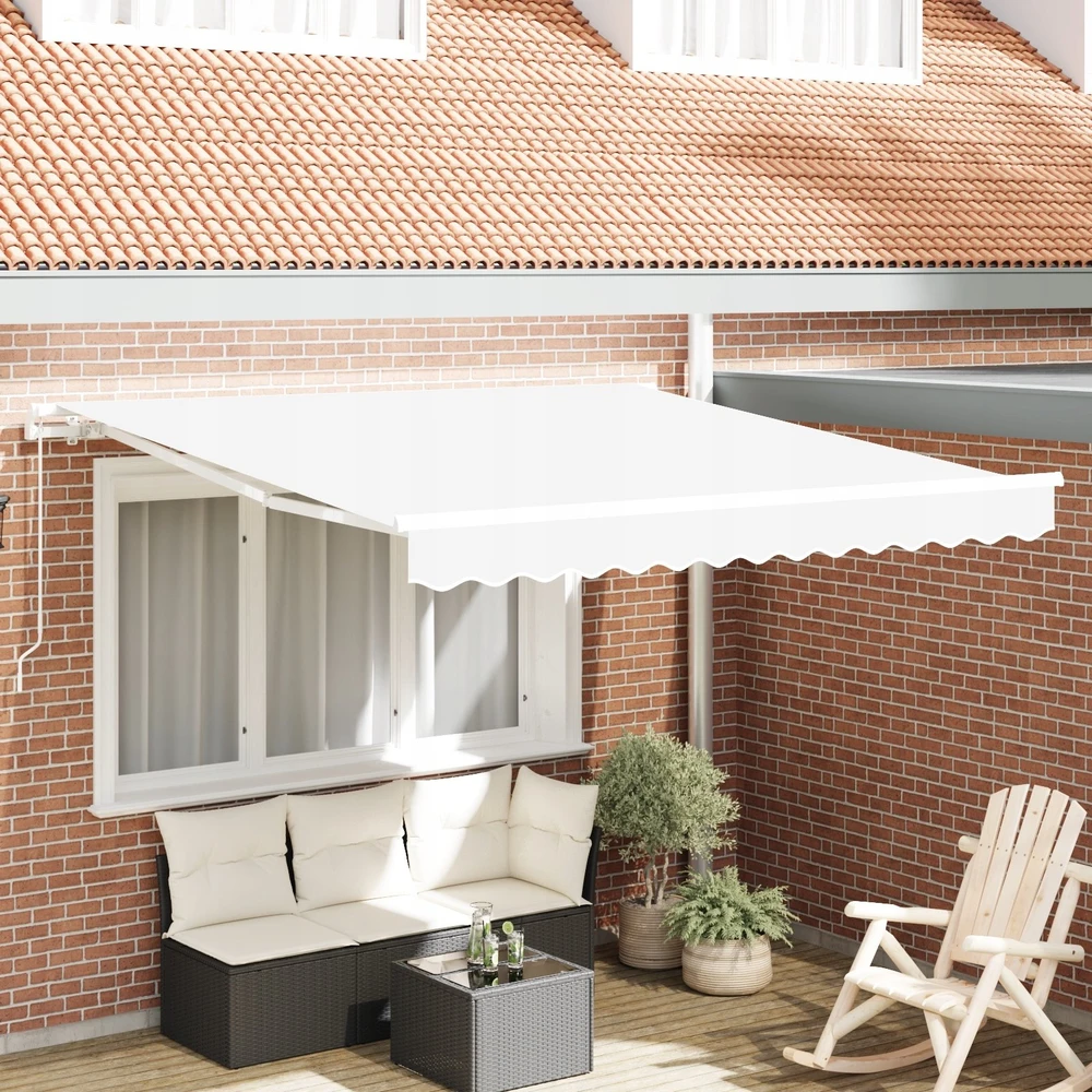 Ištraukiama markizė Balta 350 x 250 cm Poliesteris ir aliuminis