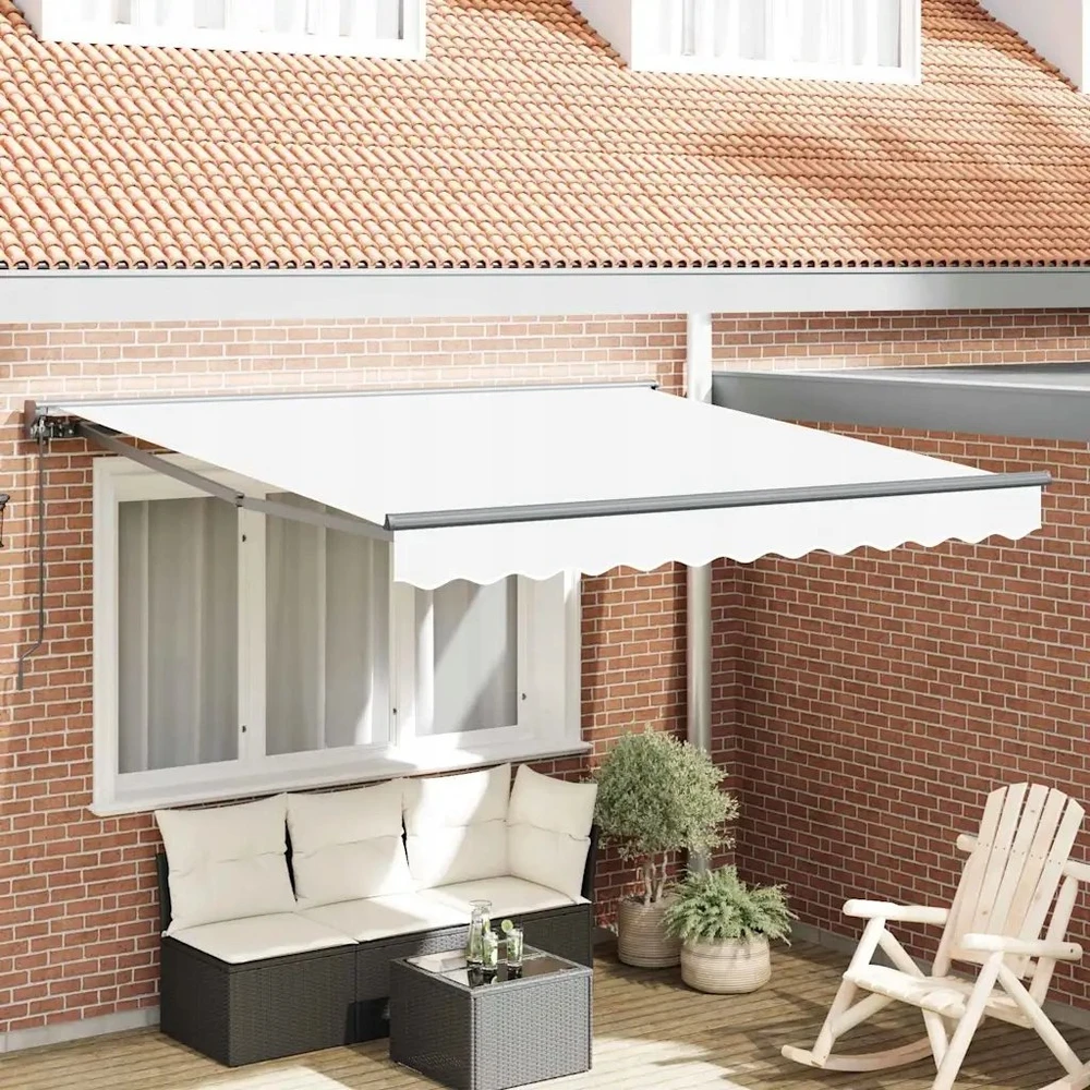 Markizės rėmas Balta 350 x 250 cm Poliesteris su PU danga