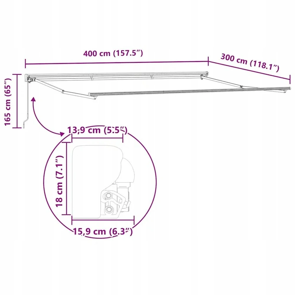 Markizės rėmas Įvairiaspalvis 400 × 300 cm