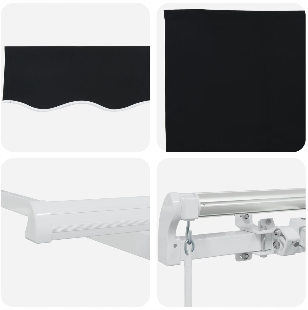 Ištraukiama markizė Juoda 350 x 250 cm Poliesteris ir aliuminis