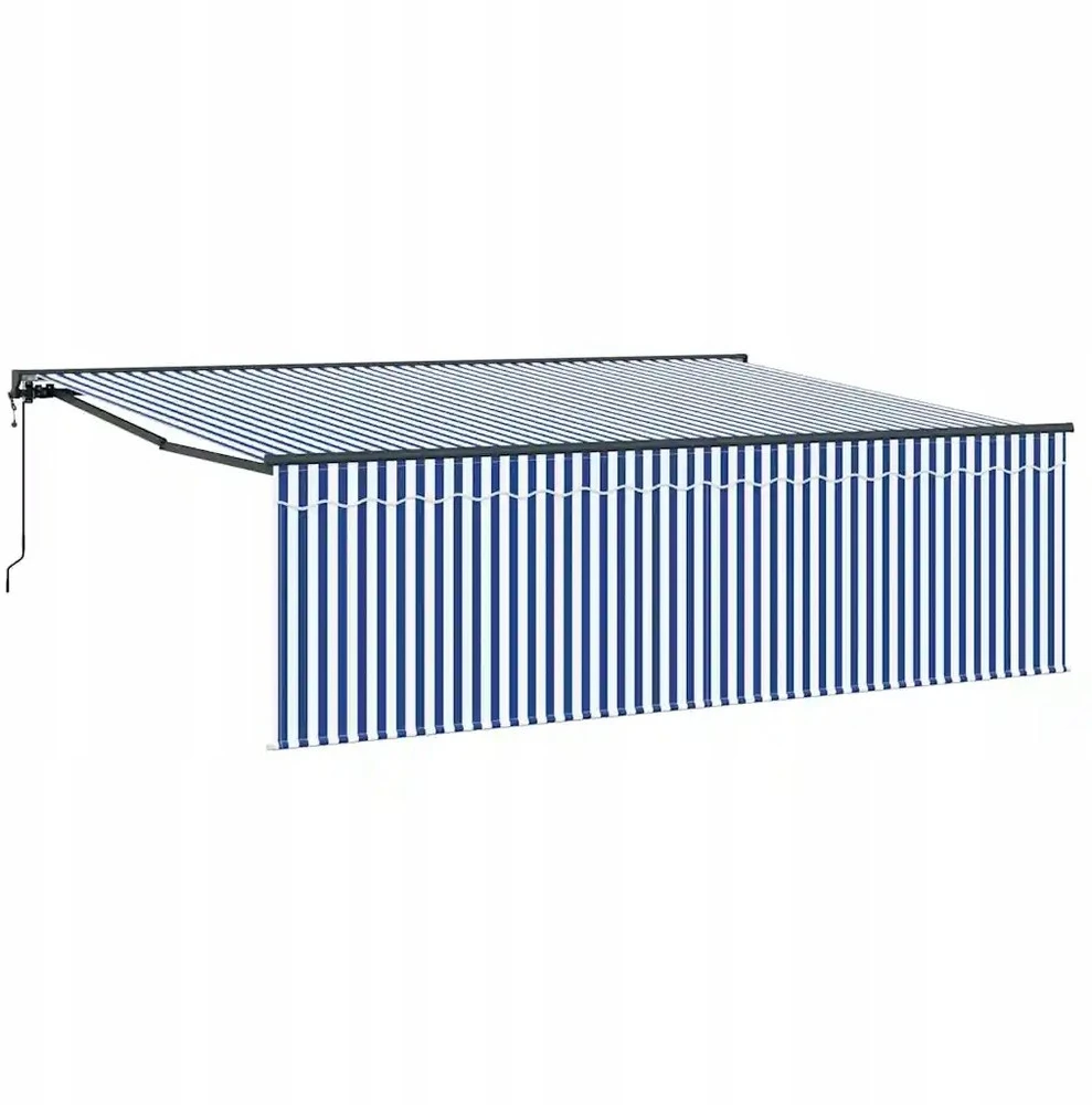 Ištraukiama markizė Mėlyna ir balta 400 × 300 cm