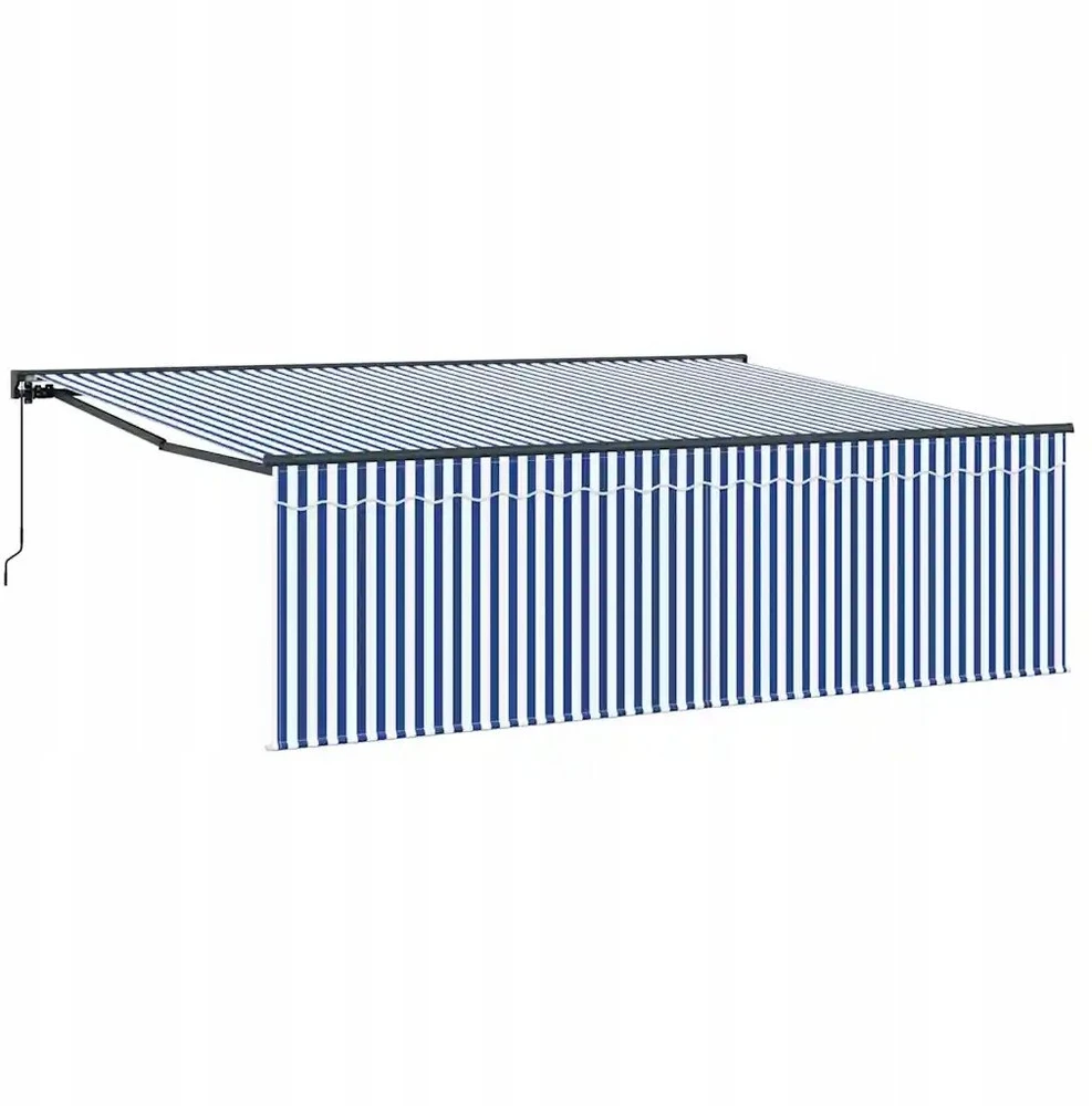 Ištraukiama markizė Mėlyna ir balta 400 × 300 cm