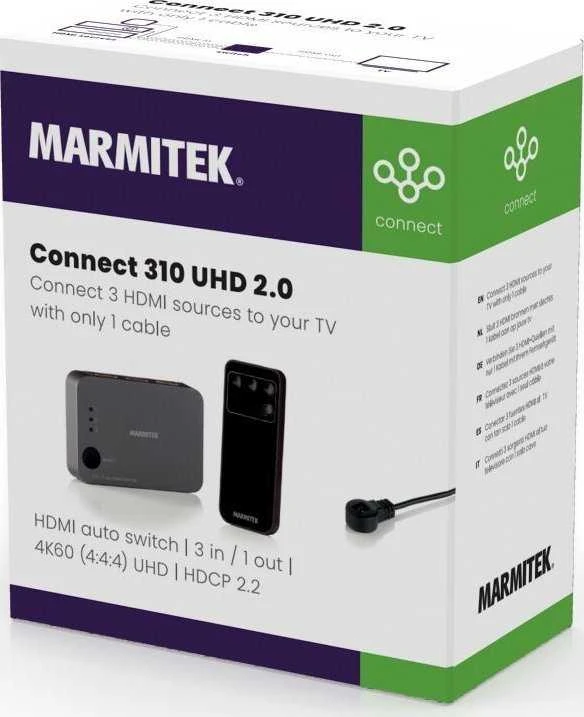 „Marmitek Connect 310 UHD 2.0“, HDMI, 2.0b, juodas, 18 Gbit/s, 600 MHz, 2560 x 2048 pikselių
