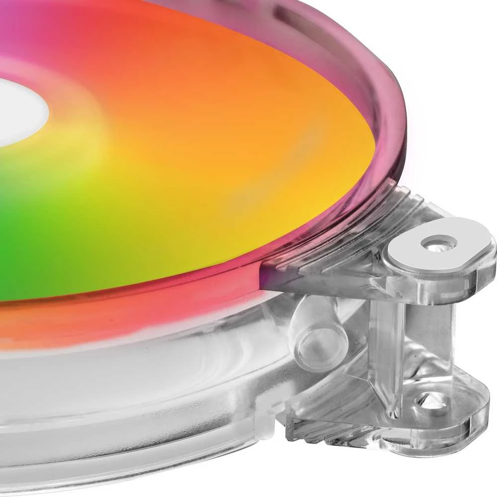 Mars Gaming RGB ventiliatorius – skaidraus korpuso detalė