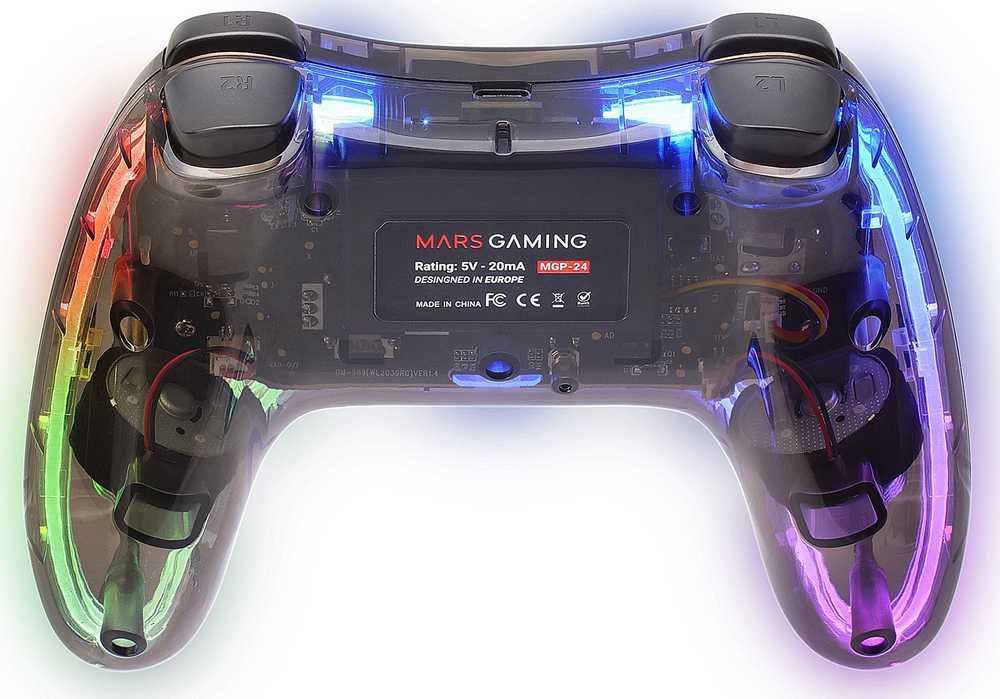 „Mars Gaming MGP-24“ belaidis žaidimų valdiklis RGB / USB 2.4GHz / USB-C / X ir D įvestis
