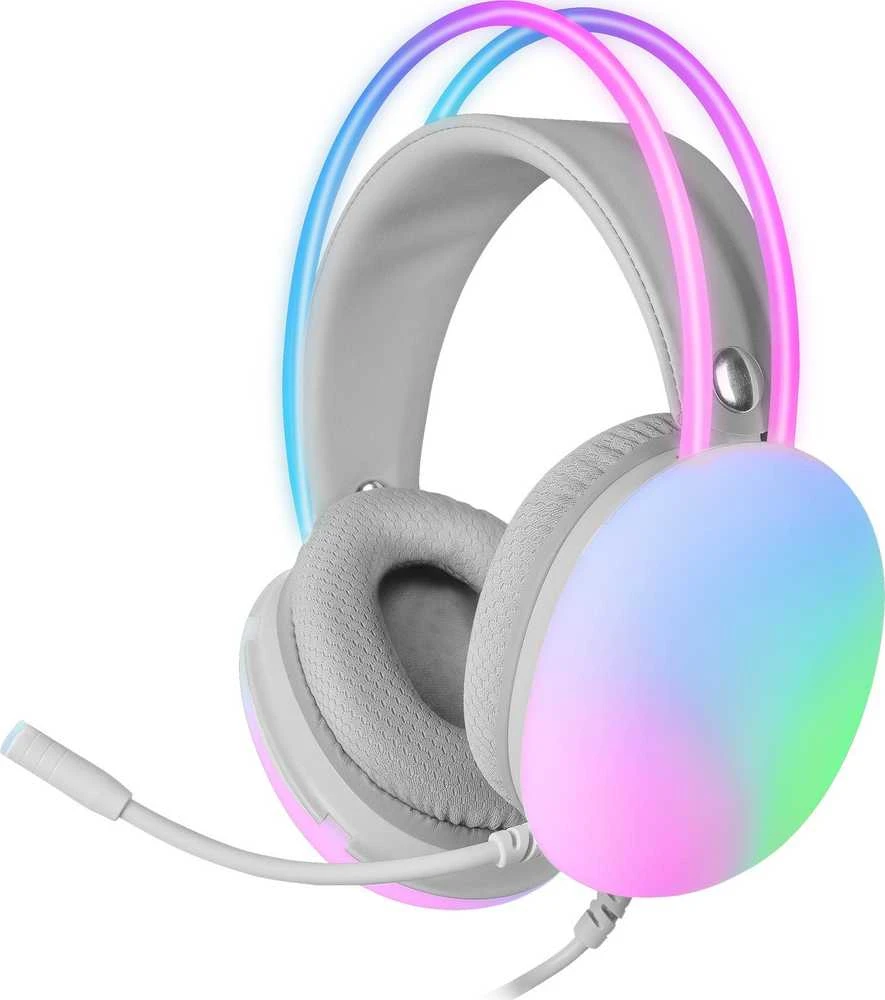 „Mars Gaming MH-GLOW RGB Chroma Flow“ žaidimų ausinės, 3,5 mm / USB