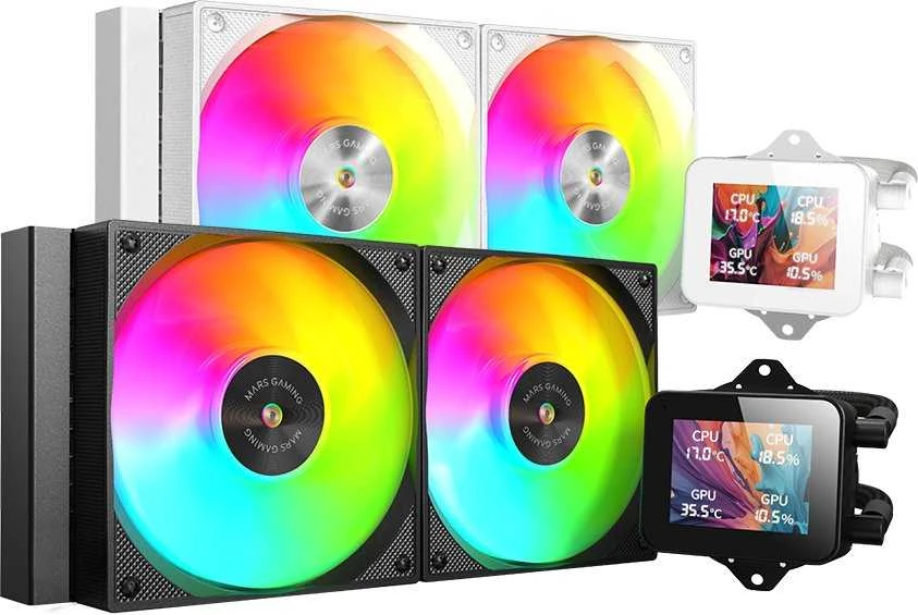Mars Gaming MLVISION240 skysčio aušinimo sistema su 360º LCD / TDP iki 500 W