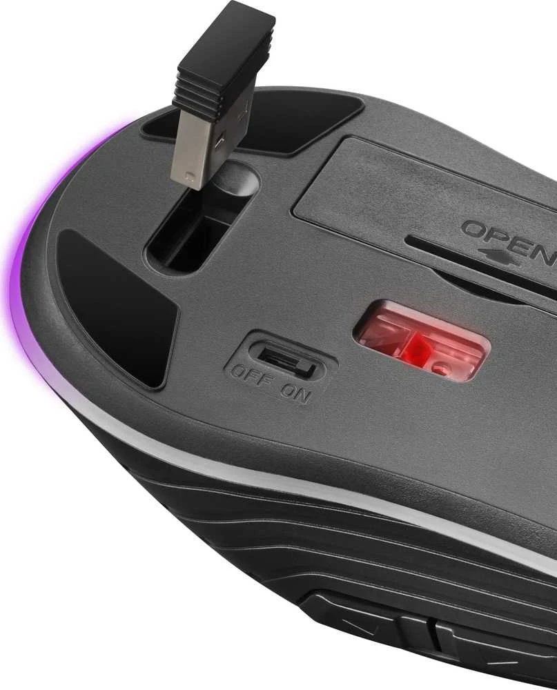 Mars Gaming MMW2 Belaidė pelė žaidimams su papildomais mygtukais / RGB / 3200 DPI / Juodas