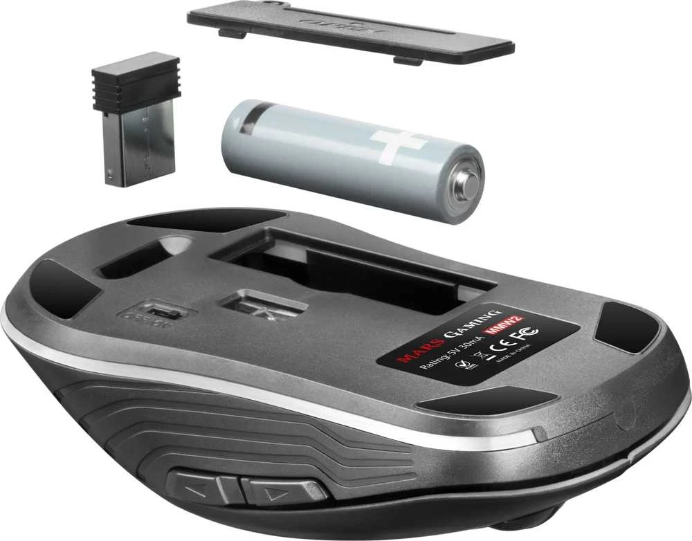 Mars Gaming MMW2 Belaidė pelė žaidimams su papildomais mygtukais / RGB / 3200 DPI / Juodas