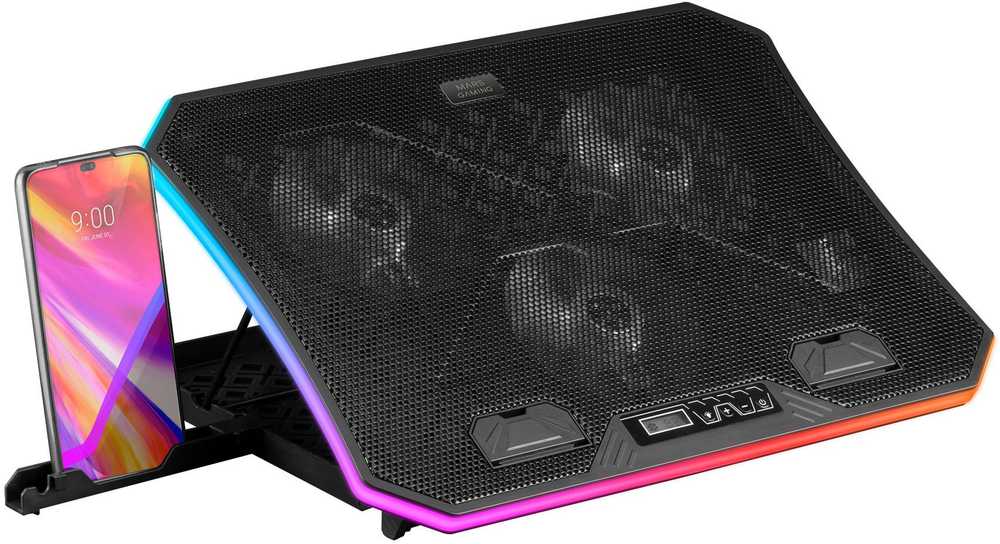 Mars Gaming MNBC6 RGB / USB HUB Nešiojamas kompiuteris Cooling Gaming Stand
