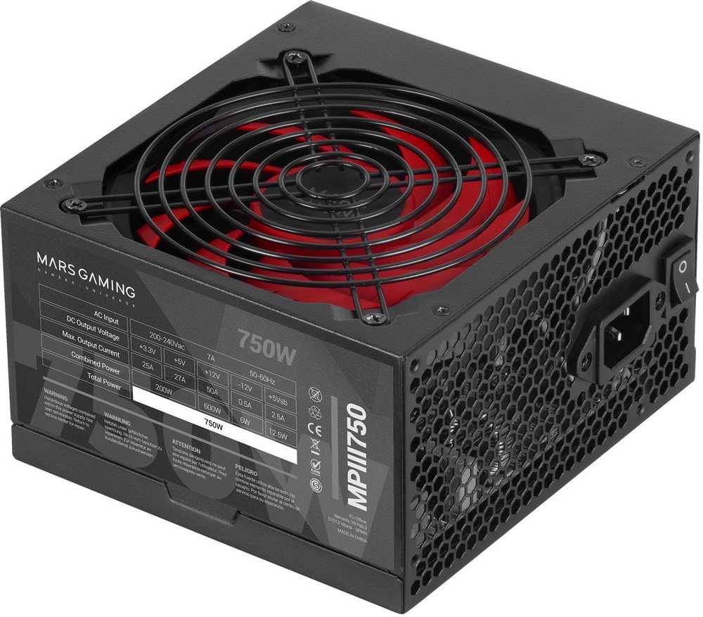 „Mars Gaming MPIII750“ maitinimo šaltinis, ATX, 750 W