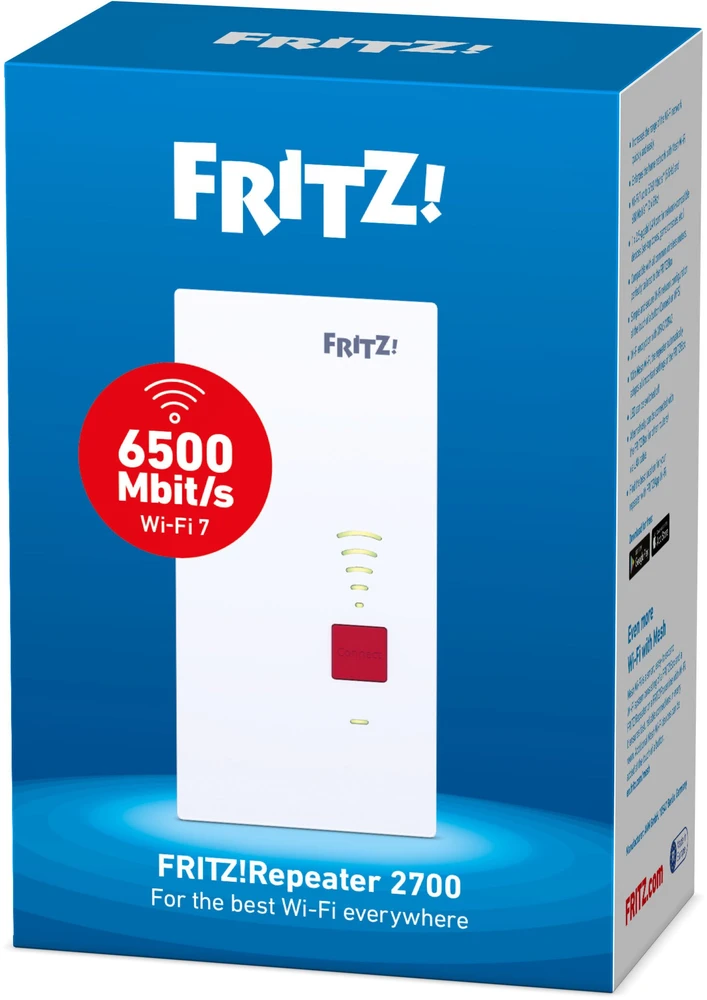 Maršrutizatorius Access Point AVM FRITZ!Repeater 2700 International 6500 Mbit/s Baltas (20003140)