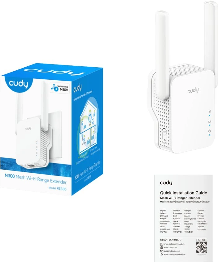 Maršrutizatorius „Access Point“ Cudy RE300 Wi-Fi 4 2.4 GHz