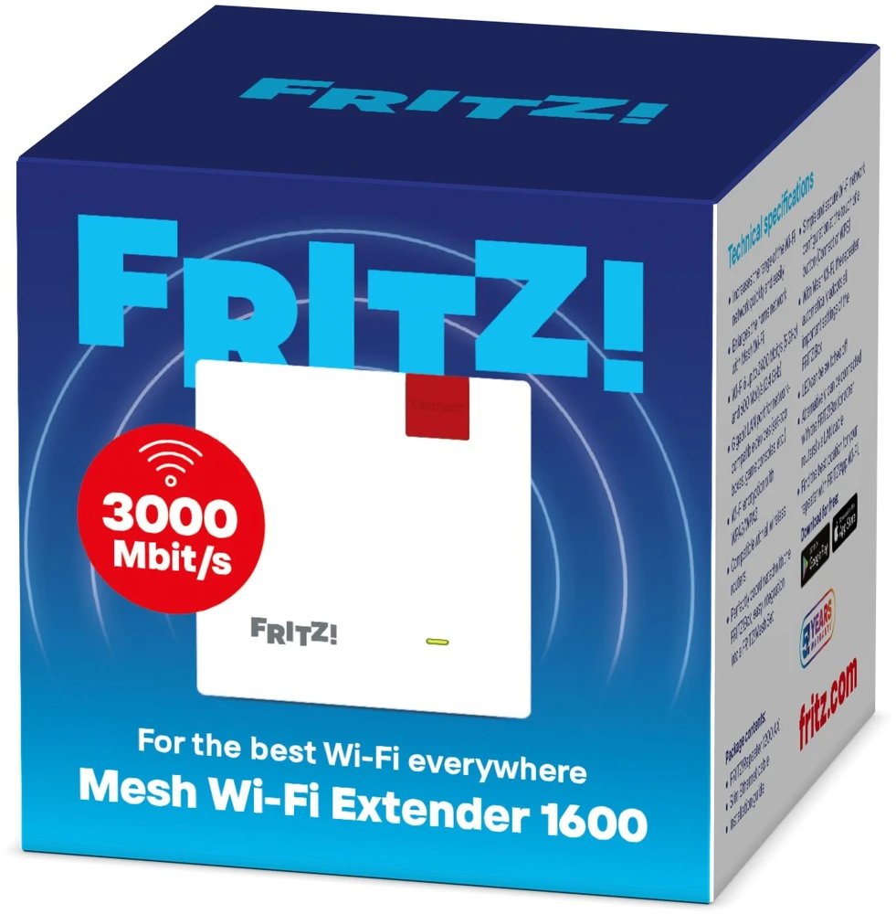 Maršrutizatorius TP-Link FRITZ!Repeater 1200 AX Edition International (Mesh Wi-Fi stiprintuvas 1600)