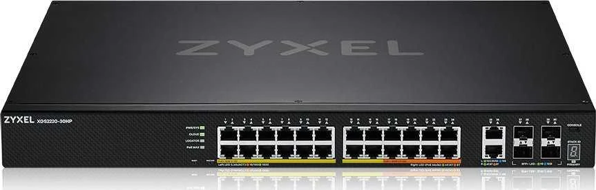 Šakotuvas ZYXEL XGS2220-30HP, L3 prieigos komutatorius, 400W POE, 16XPOE+/10XPOE++, 24X1G RJ45 2X10MG RJ45, 4X10G SFP+ UPLINK, įskaitant 1 metų „Nebulaflex Pro“ (5 metų garantija)