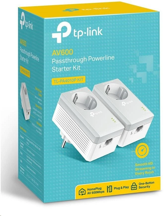 Adapteris powerline TP-Link praeinamasis rinkinys (AV600, 1x100Mb/s, HomePlug AV) (TL-PA4010P KIT)