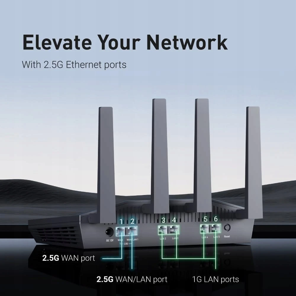 GL.iNet GL-MT6000 belaidis maršrutizatorius – WiFi 6 AX6000, 2.5G, USB 3.0