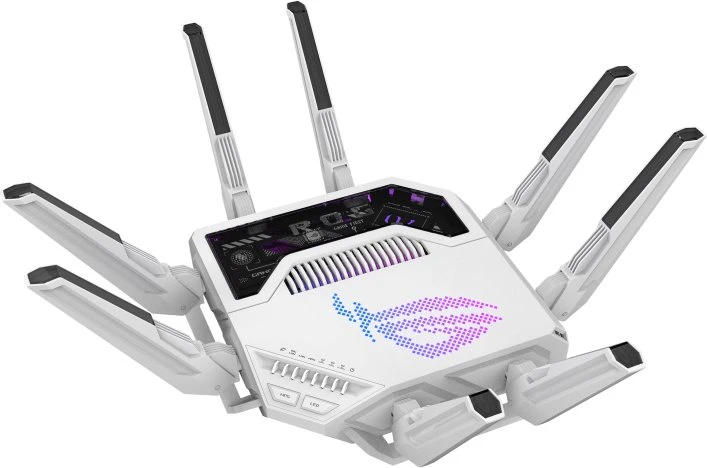 Asus | „WiFi 7“ trijų dažnių žaidimų maršrutizatorius | ROG Rapture GT-BE19000AI | 802.11ax | 10/100/1000 Mbit/s | Ethernet LAN (RJ-45) jungtys 1 | Mesh palaikymas: Taip | MU-MiMO: Taip | 4G/5G | Antenos tipas: Išorinė
