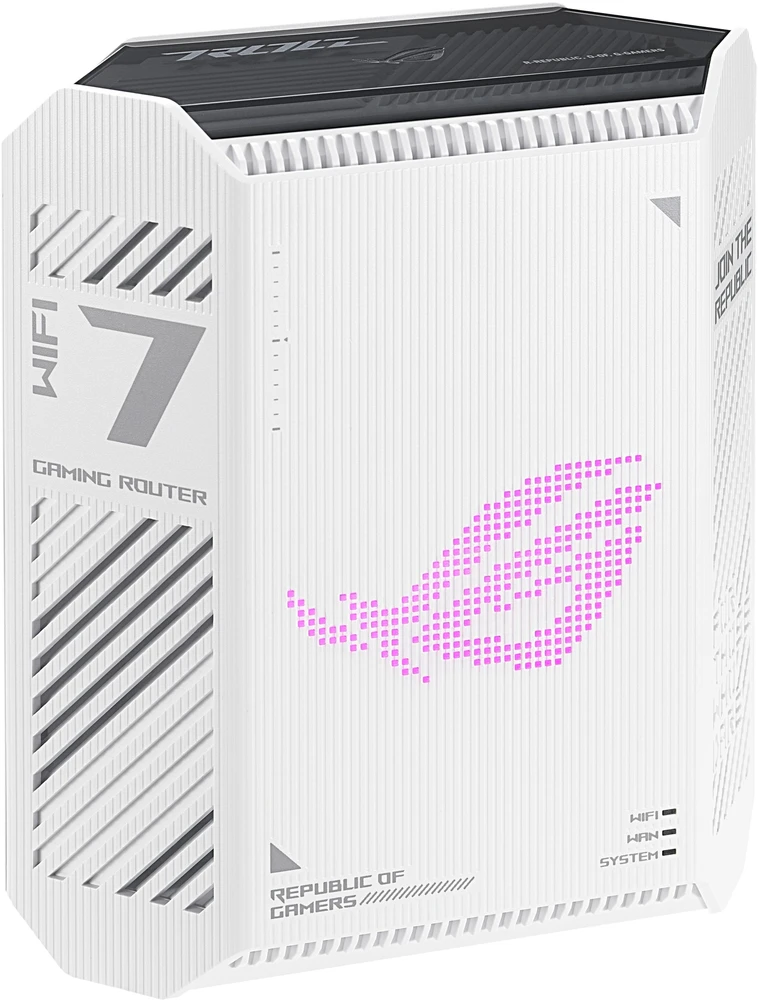 Asus | ROG Strix GS-BE7200 | WiFi 7 dviejų dažnių žaidimų maršrutizatorius | 802.11ax | 1376+5764 Mbit/s | Ethernet LAN (RJ-45) jungtys 4 | Mesh palaikymas: Taip | MU-MiMO: Taip | Antenos tipas: Vidinė | Ne, mobilusis plačiajuostis ryšys: