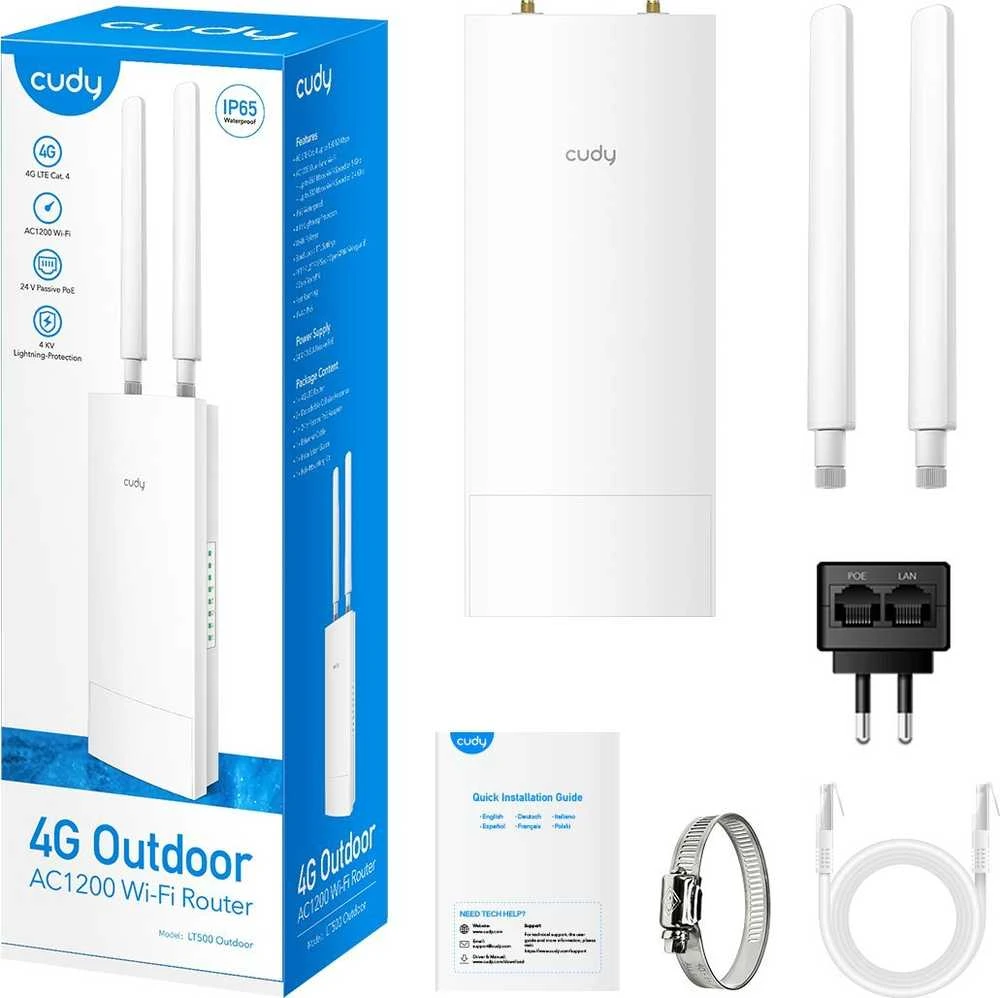 Belaidis Maršrutizatorius - Cudy LT500 Dual-Band 4G Greitasis Ethernet Baltas