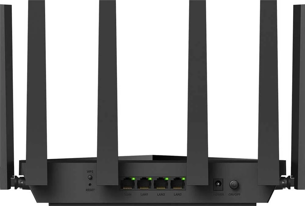 „Cudy WR11000“ belaidis maršrutizatorius, 2,5 gigabito eterneto, trijų dažnių (2,4 GHz / 5 GHz / 6 GHz), Juodas