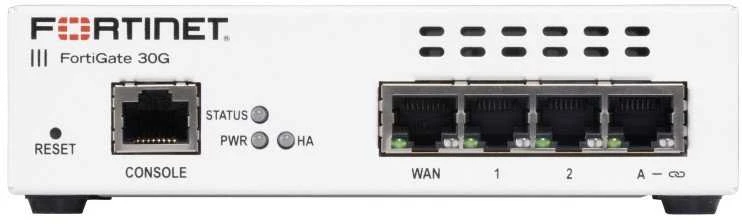 Maršrutizatorius FORTINET FortiGate-30G 4xGE RJ45 jungtys, įskaitant 3x vidinius prievadus, 1xWAN prievadą