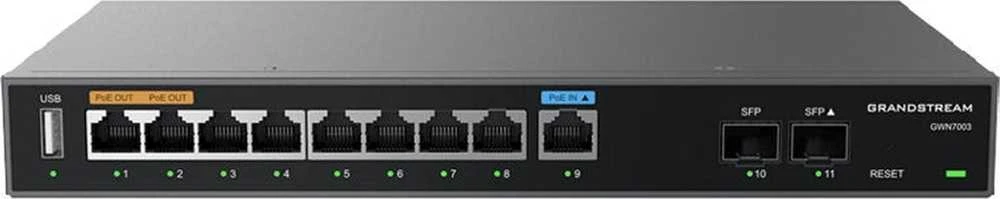 „Grandstream Networks GWN7003“ belaidis maršrutizatorius, dviejų dažnių gigabito eternetas (2,4 GHz / 5 GHz), Juodas