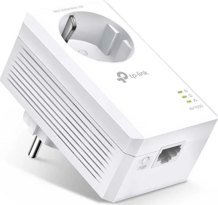 TP-LINK | AV1000 Gigabit Passthrough Powerline Adapteris | TL-PA7017P | 1000 Mbit/s | Ethernet LAN (RJ-45) jungtys 1 | Nėra „Wi-Fi“ | Papildomas lizdas