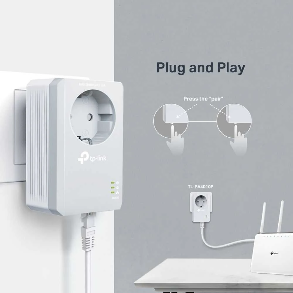 Maršrutizatorius Adapterio maitinimo linijos TP-Link TL-PA4010P rinkinys