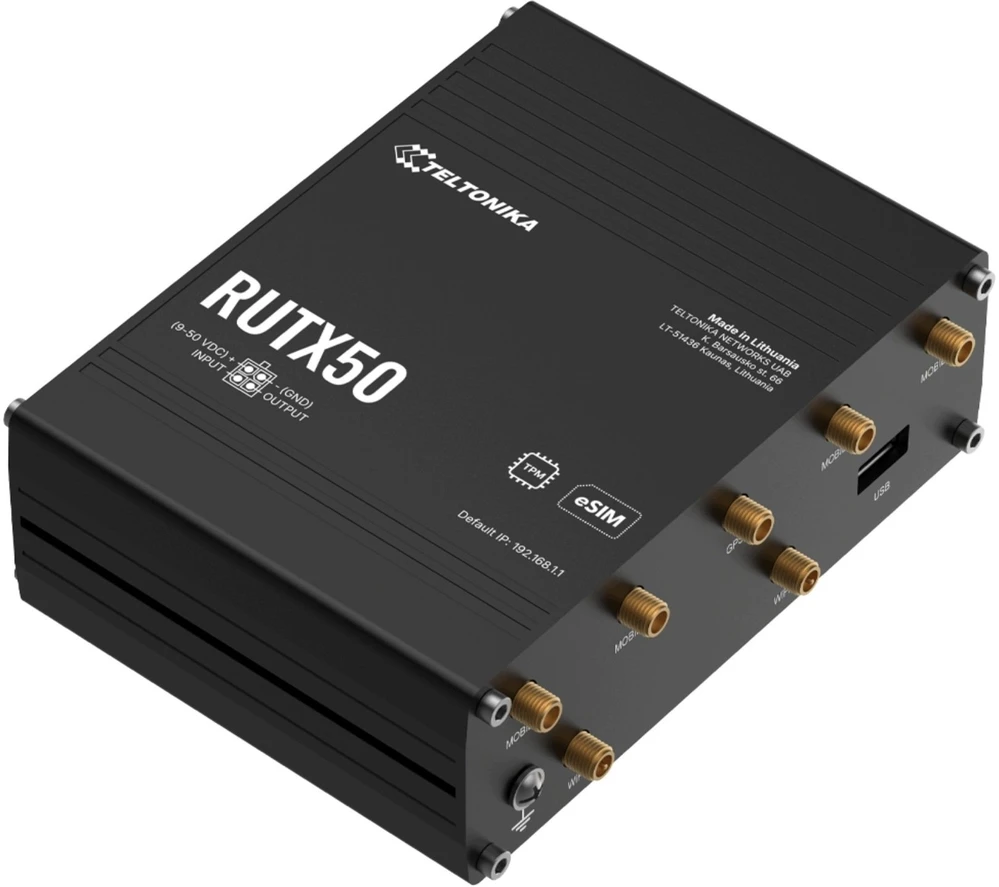 Maršrutizatorius PUNKT DOSTĘPOWY 5G + ROUTER RUTX50320400 Dual SIM Wi-Fi 5, 2.4 GHz, 5 GHz, 867 Mb/s Teltonika