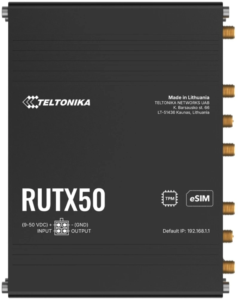 Maršrutizatorius PUNKT DOSTĘPOWY 5G + ROUTER RUTX50320400 Dual SIM Wi-Fi 5, 2.4 GHz, 5 GHz, 867 Mb/s Teltonika