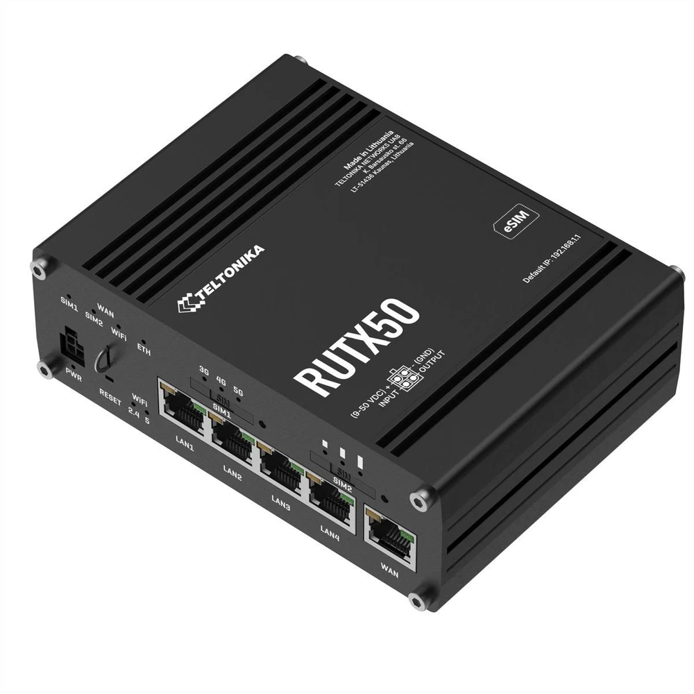 Maršrutizatorius TELTONIKA IOT ROUTER RUTX50 2 5G+ETH+WIFI ESIM