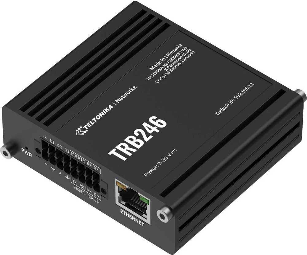 Maršrutizatorius Teltonika | Pramoninis 4G daiktų interneto šliuzas | TRB246 | 10/100 Mbit/s | Ethernet LAN (RJ-45) jungtys 1 | Tinklo palaikymas: ne | MU-MiMO: ne | 4G