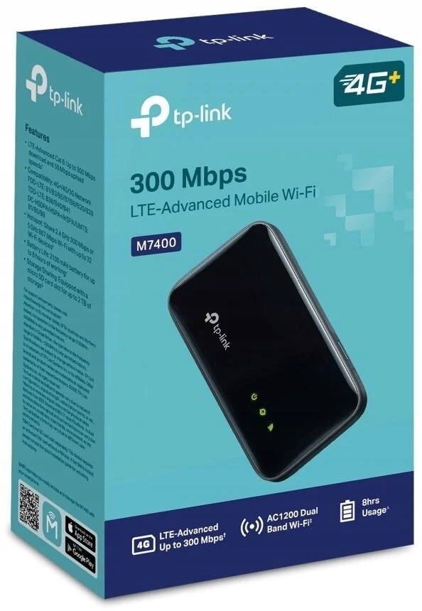 Maršrutizatorius TP-LINK 300 Mbps LTE-Advanced mobilusis Wi-Fi | M7400 | 802.11n | „Mesh“ palaikymas: ne | MU-MIMO: ne | 4G