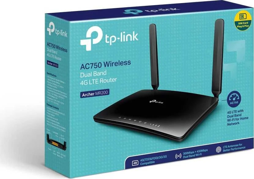 Maršrutizatorius PRIEIGOS TAŠKAS 4G LTE +ROUTER ARCHER-MR200 2.4 GHz, 5 GHz 433 Mbps + 300 Mbps TP-LINK