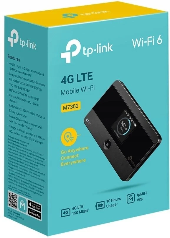 Maršrutizatorius TP-LINK | 4G LTE mobilusis „Wi-Fi“ | M7352 | 802.11ax | MU-MiMO Ne | Antenos tipas Vidinė