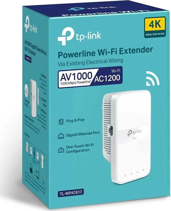 Maršrutizatorius TP-Link TL-WPA7617 Karta jungiama į tinklą do 1200 Mbit/s Przewodowa sieć LAN Wi-Fi Baltas 1 vnt.