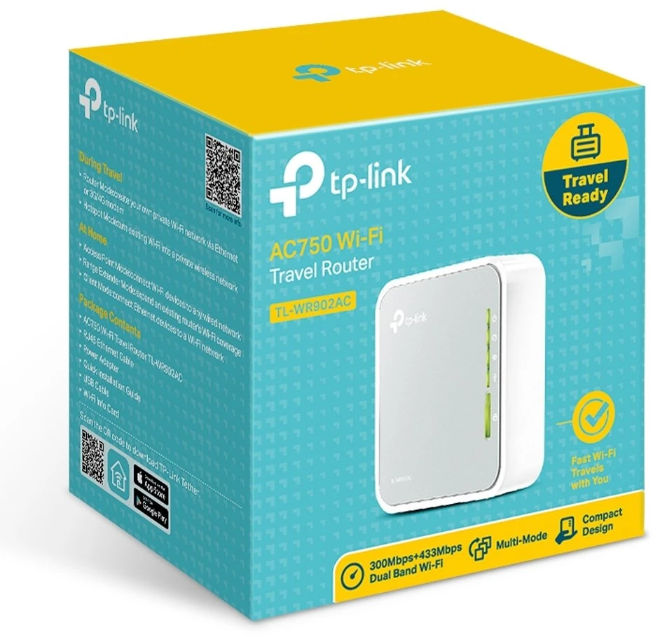 MARŠRUTIZATORIUS TL-WR902AC 2.4 GHz, 5 GHz 300 Mbps + 433 Mbps TP-LINK