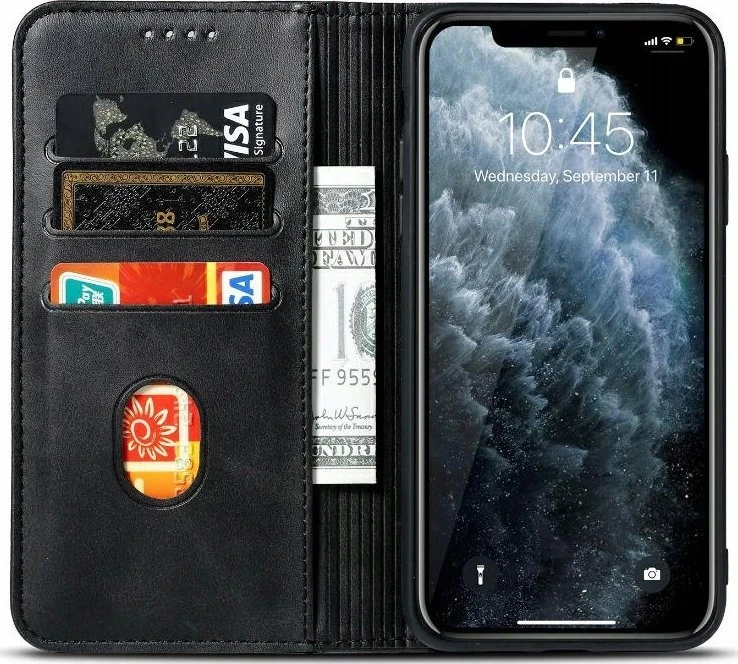 Dėklas Marv Wallet Samsung Galaxy A35 5G juodos spalvos bookcase